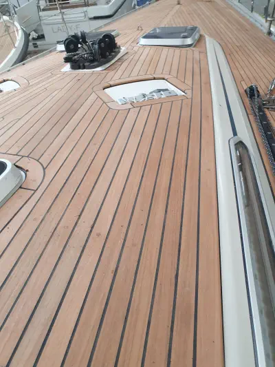 A photograph of a teak deck made with wood from Easterwoods